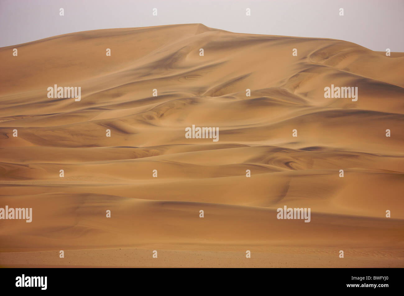 Les formes du vent les patrons de grandes dunes du désert du Namib, Namibie, région de Swakopmund Banque D'Images