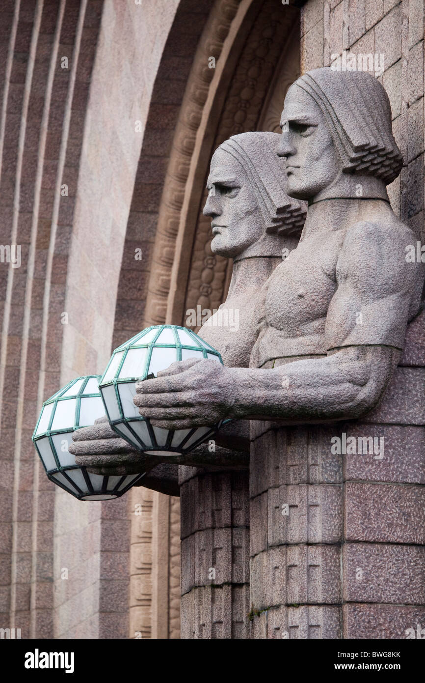 Rautatieasema Gare Helsinki Finlande Eliel Saarinen conçu par Banque D'Images