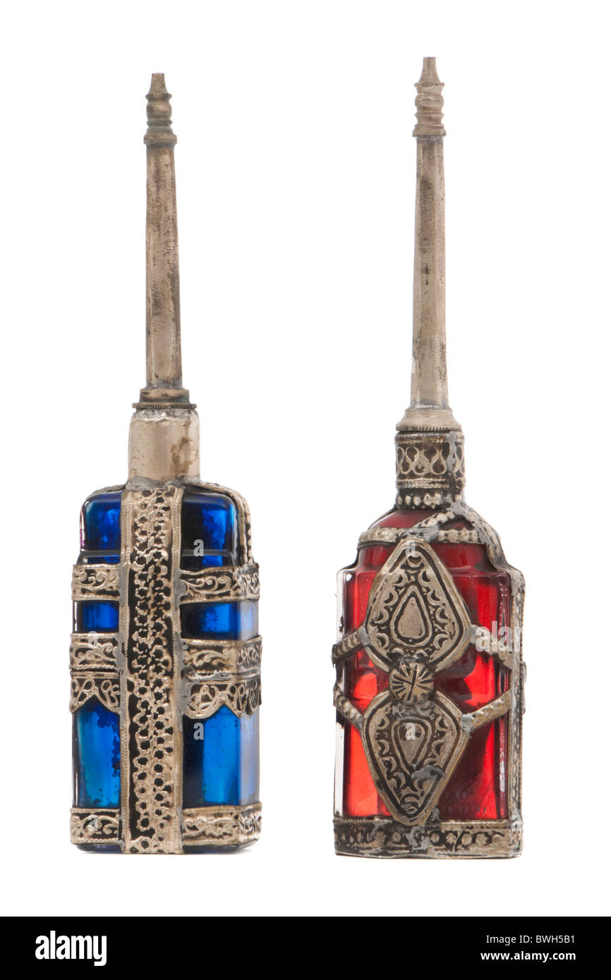 Vintage Paire de flacons à parfum Eau de Cologne Banque D'Images