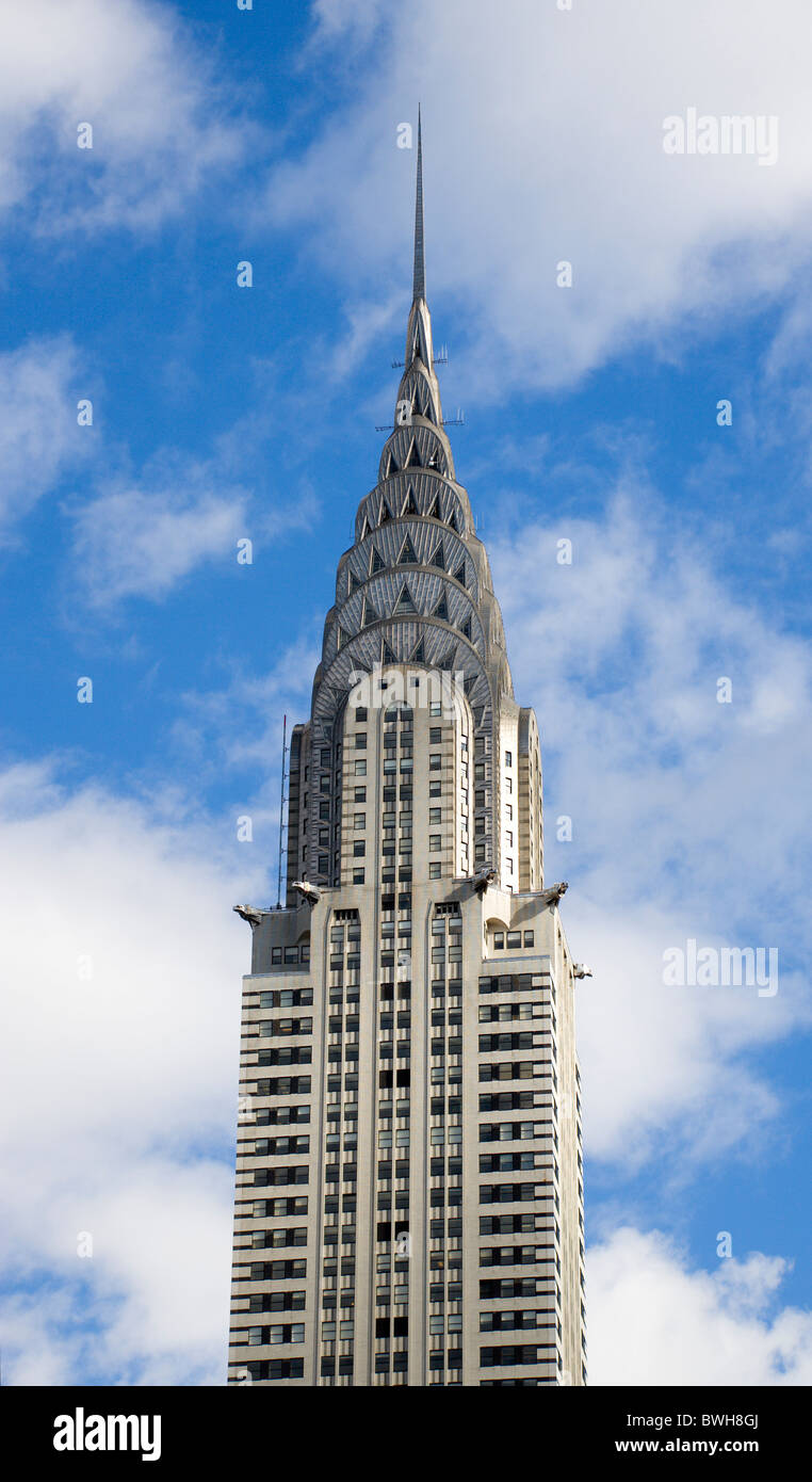 USA, New York, New York, Manhattan, l'Art Déco du Chrysler Building sur la 42ème rue à Midtown. Banque D'Images