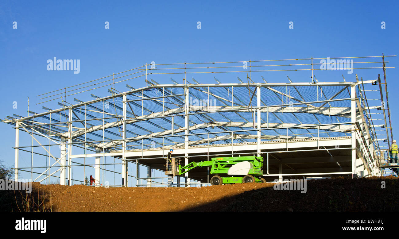 Un nouveau bâtiment industriel en construction Banque D'Images