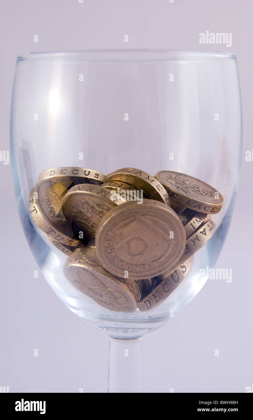 Verre à moitié plein Banque D'Images