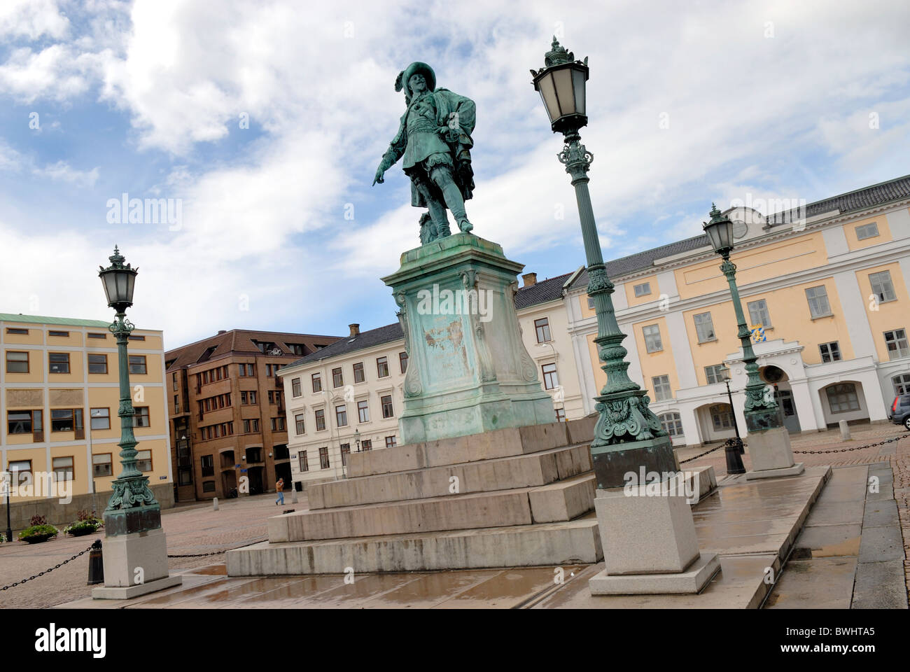 Gustav II Adolf statue fondateur de Gothenburg Suède Banque D'Images