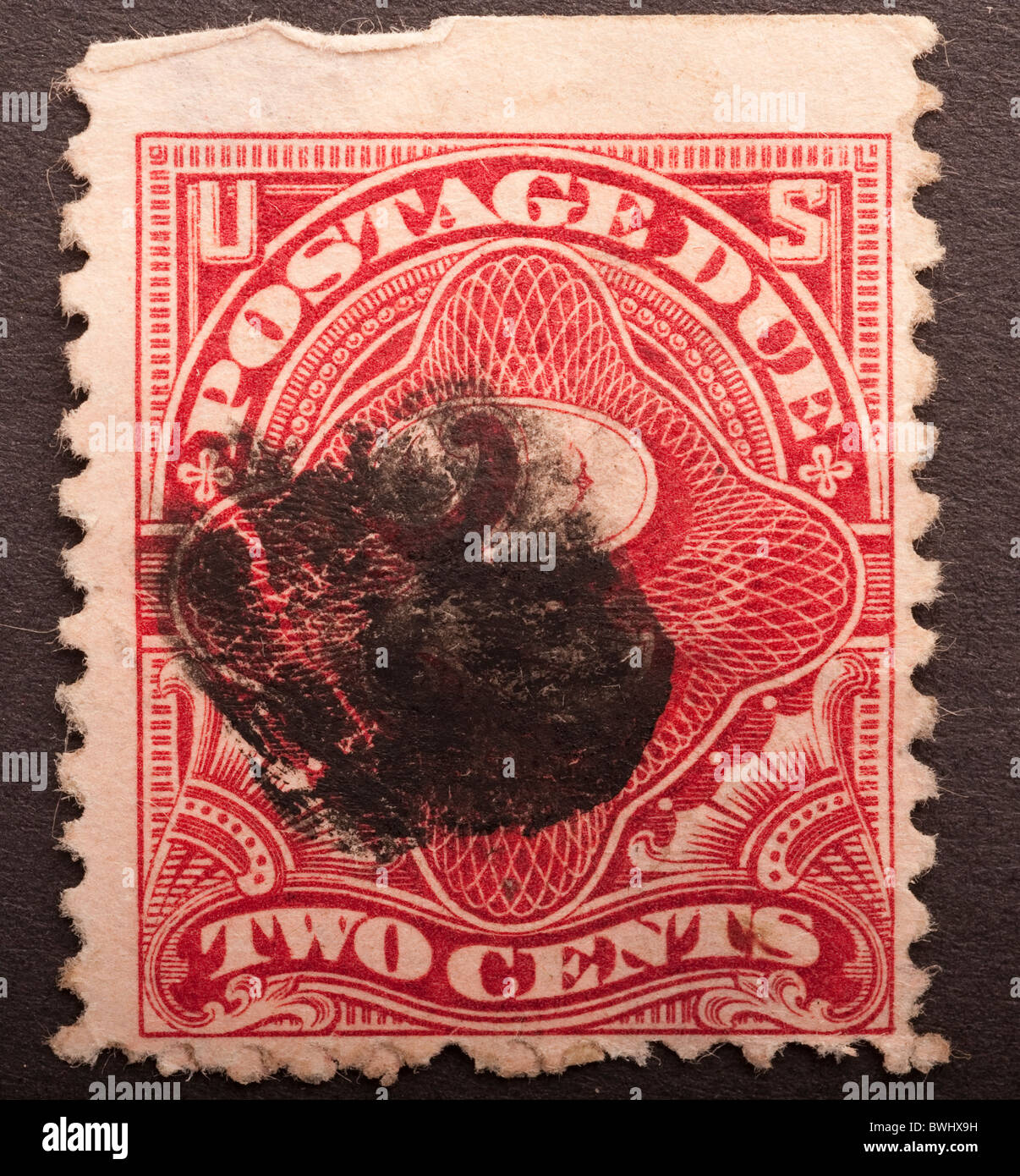 États-Unis Postage due 2 cents Banque D'Images