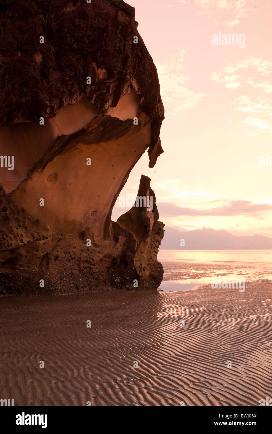 Coucher du soleil à Parc national de Bako, Sarawak, Bornéo, Malaisie Banque D'Images