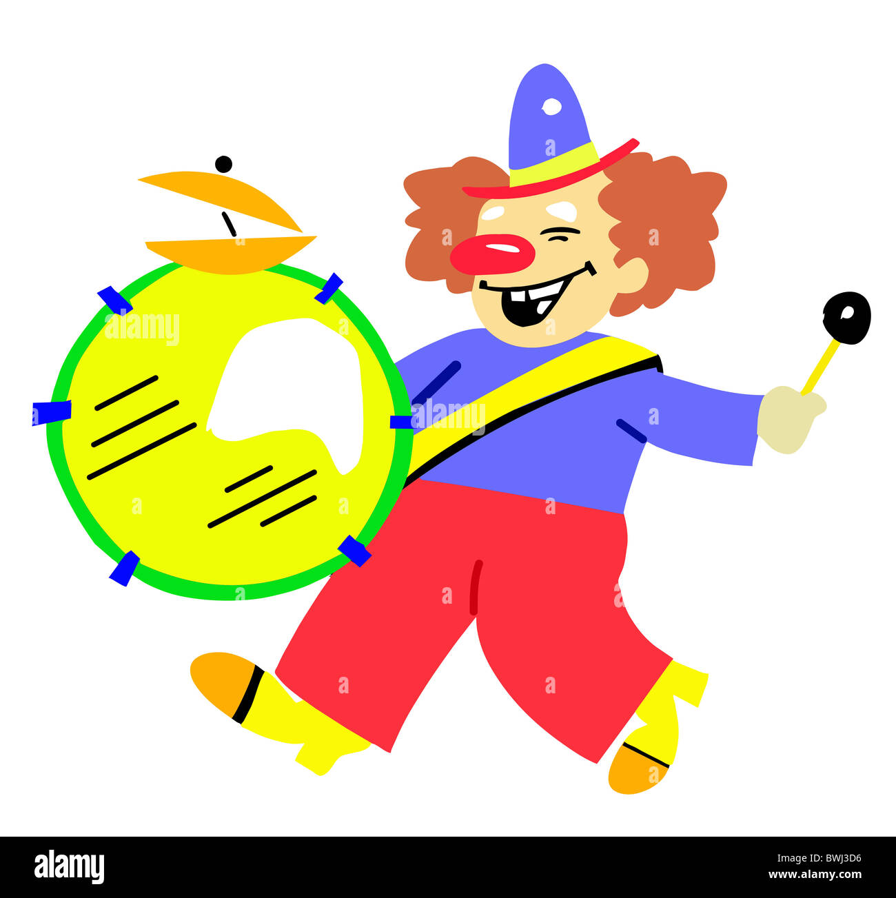 Illustration du clown sur fond blanc Banque D'Images
