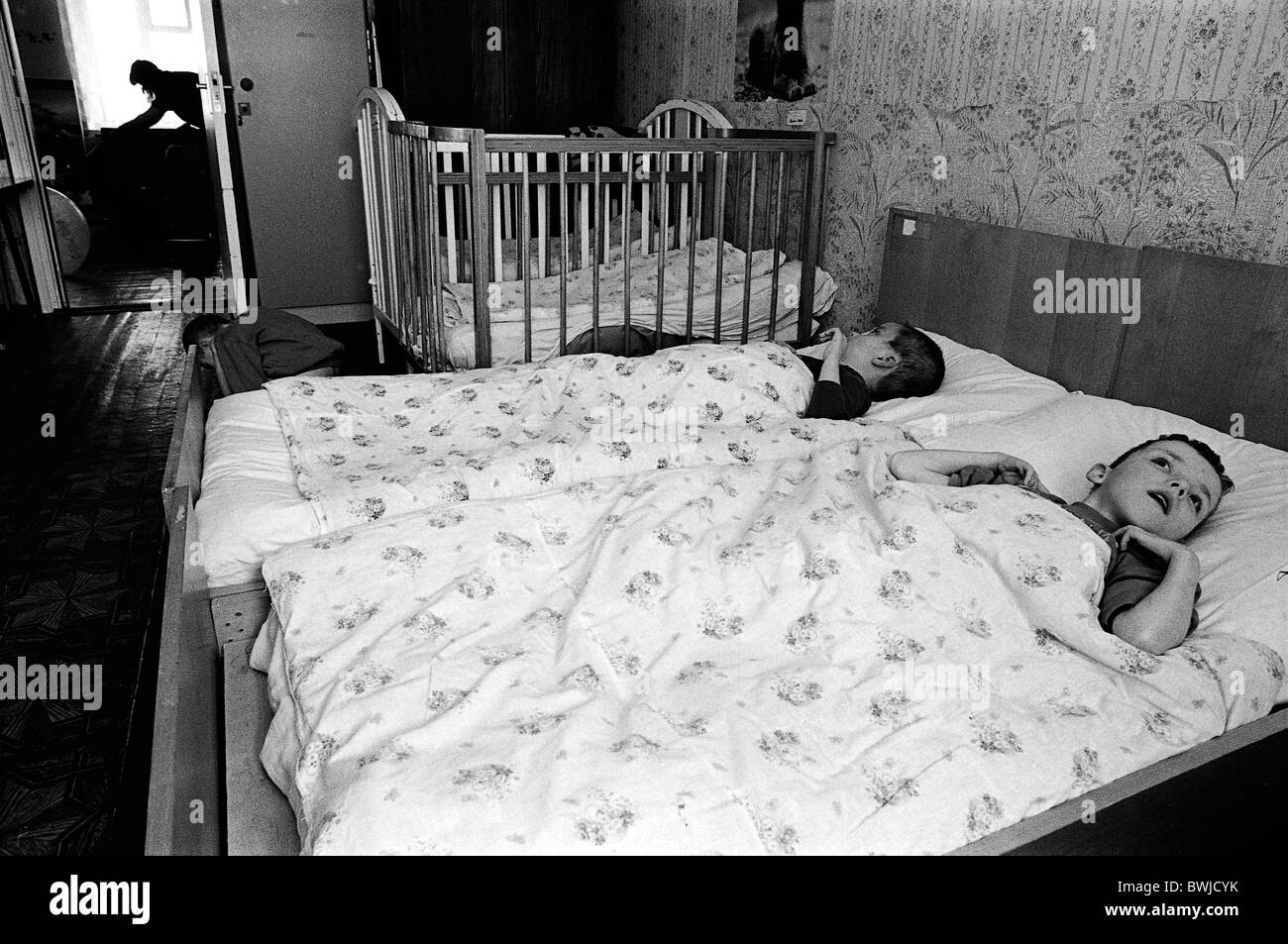 L'Asile Novinki Minsk Belarus. Novinki est un grand d'asile pour les enfants ; la plupart ont des handicaps causés par l'accident de Tchernobyl Banque D'Images