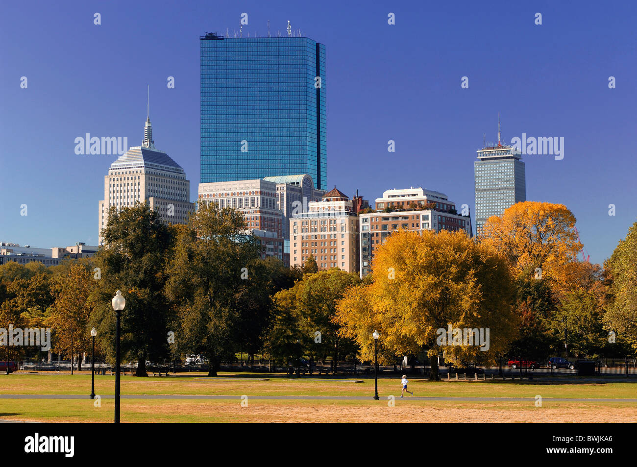 Boston Common Boston skyline automne Indian Summer Massachusetts USA America United States Banque D'Images