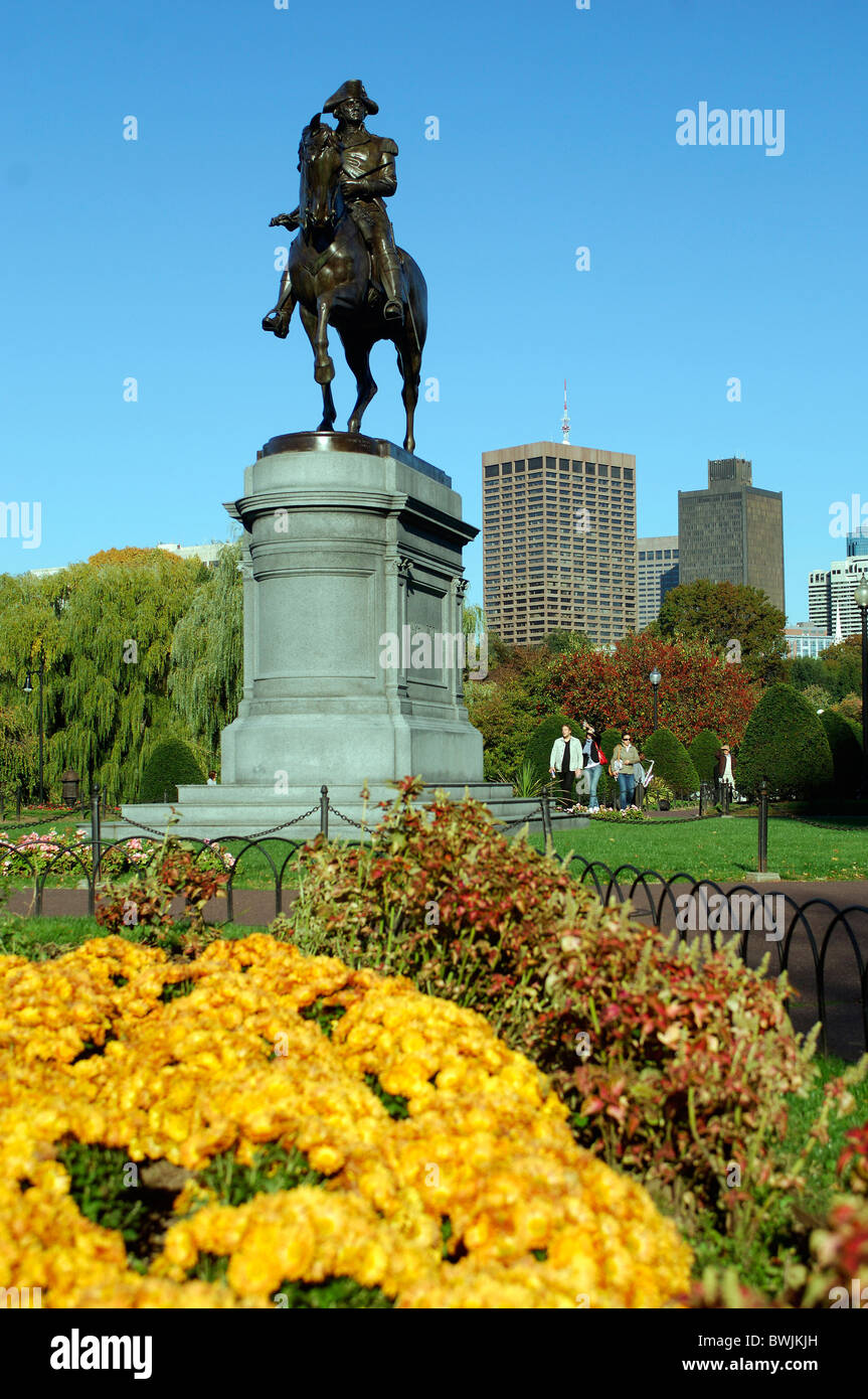 Statue de George Washington monument park Boston Public guards Boston Massachusetts USA America United States Banque D'Images