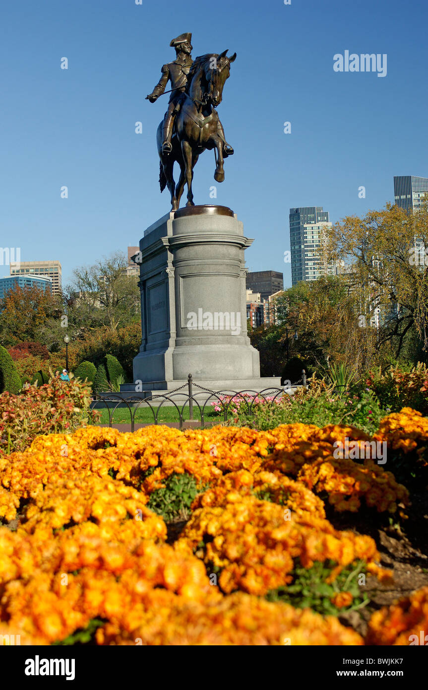 Statue de George Washington monument park Boston Public guards Boston Massachusetts USA America United States Banque D'Images