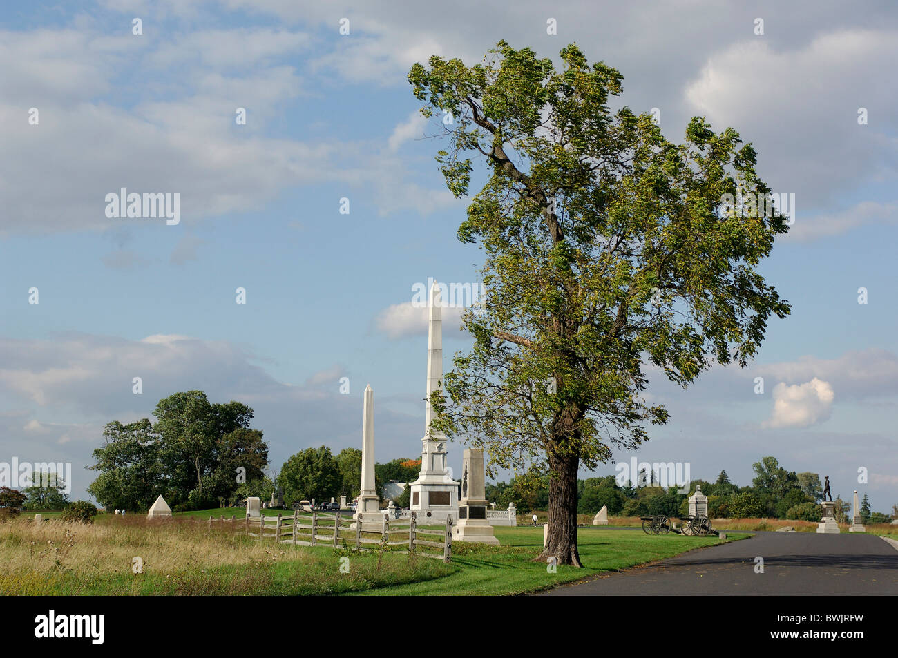 Monument des colonnes de bataille de Gettysburg National Military Park American Civil War Memorial historique histoire Banque D'Images