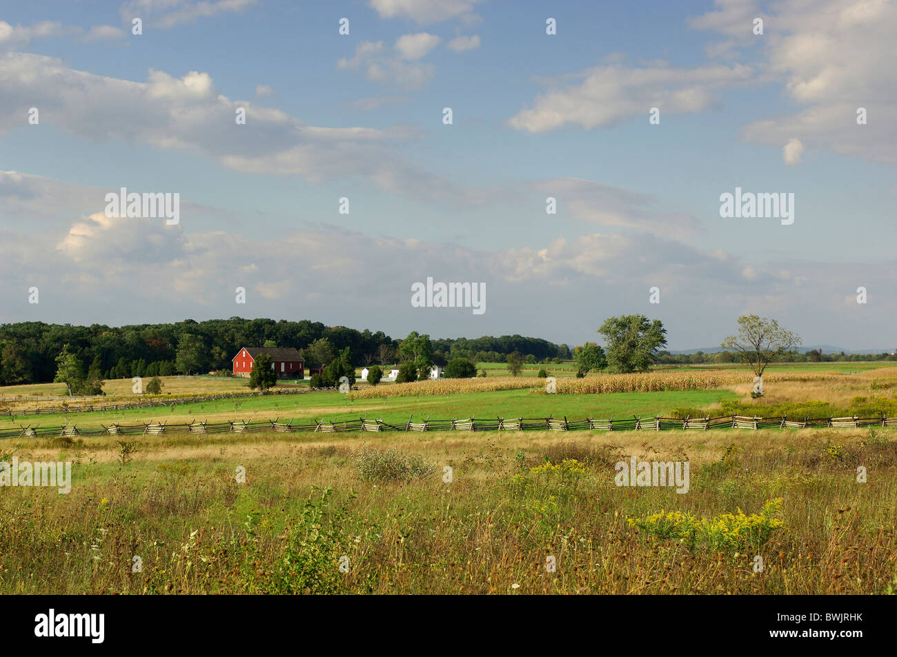 Paysage paysage de bataille de Gettysburg National Military Park American Civil War Memorial historique histoire Banque D'Images