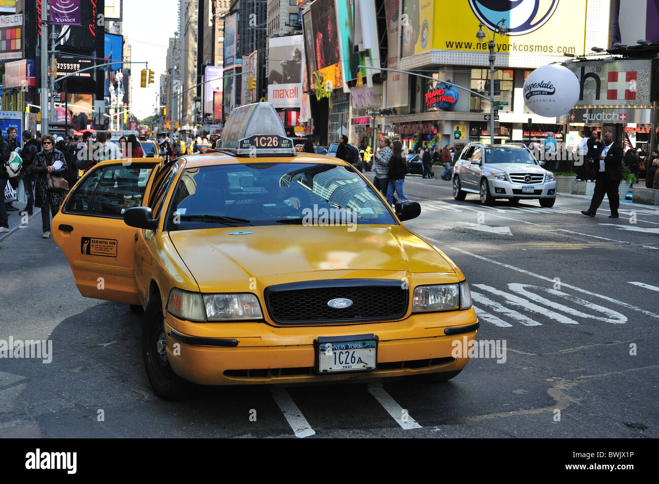 Taxi jaune New York City Banque D'Images