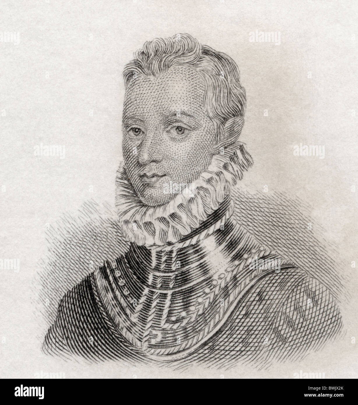 Sir Philip Sidney, 1554 à 1586. Poète élisabéthain, courtisan et soldat. Banque D'Images