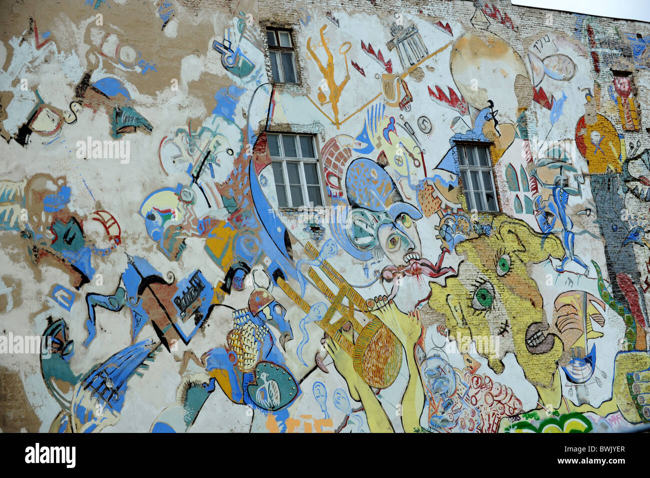 Graffiti Art urbain Berlin Allemagne Deutschland Europe Banque D'Images