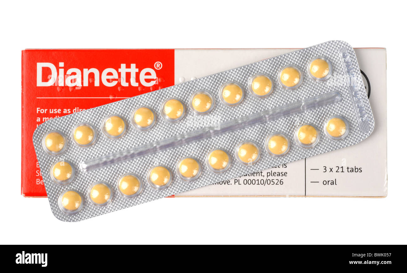 Contraceptif, la pilule Diane 35, par Bayer Banque D'Images