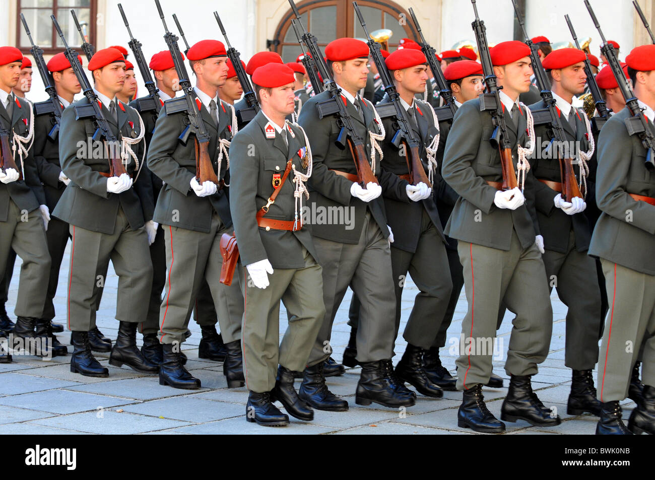 Défilé de soldats autrichiens, Autriche Banque D'Images