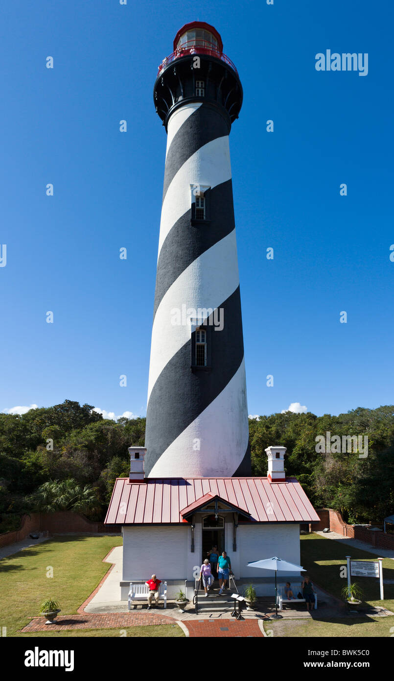 La lumière de saint Augustin, Anastasia Island, St Augustine, Floride, USA Banque D'Images