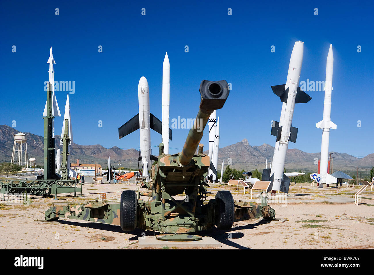 États-unis d'Amérique États-Unis Amérique du Nouveau Mexique White Sands Missile Range Museum en dehors des armes armes mil Banque D'Images