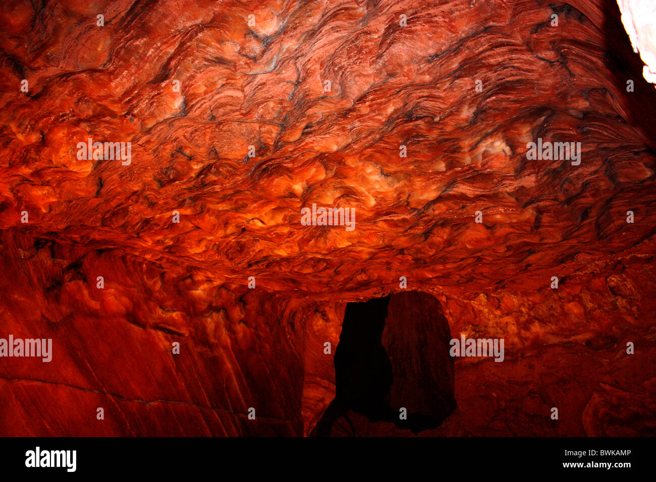 Sel de roche tunnel à Khewra Mines de sel du Pakistan Banque D'Images