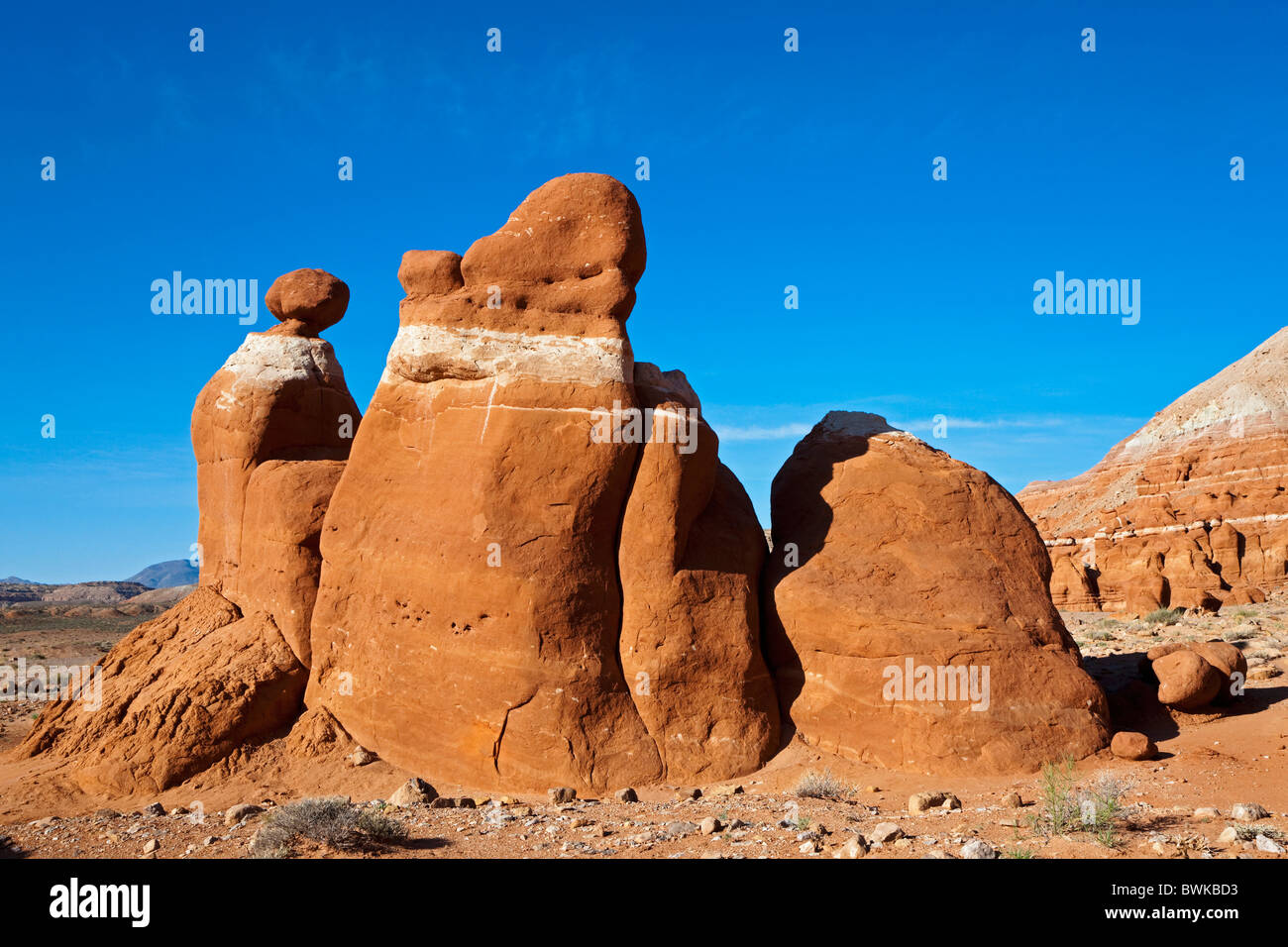 Des formations de grès de couleur différente, peu d'Egypte Site géologique, Utah, USA Banque D'Images