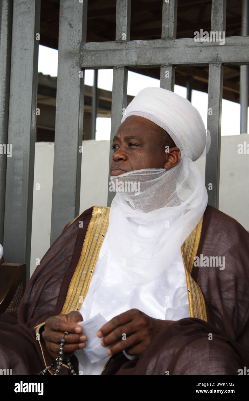 Le Sultan de Sokoto, Alhaji Muhammad Sa'ad Abubakar, le dirigeant de la califat de Sokoto au Nigéria. Banque D'Images