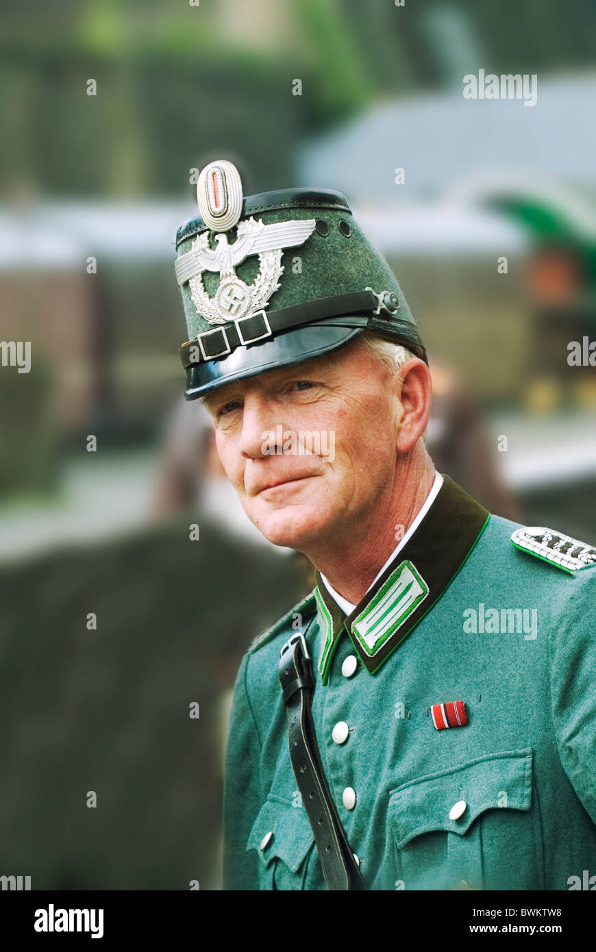 Officier allemand lors de la seconde guerre mondiale reenactment Banque D'Images