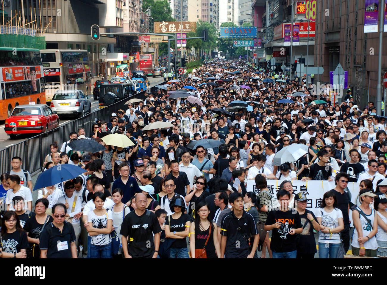 Manifestation sur l'île de Hong Kong, Août 2010 Banque D'Images