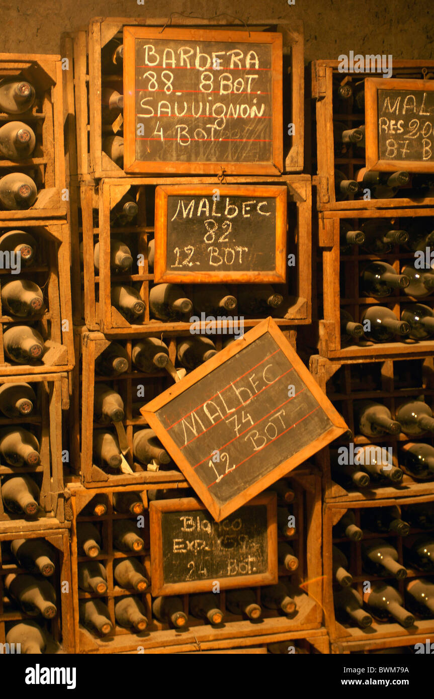 Argentine Amérique du Sud les bouteilles de vin Bodega Norton Winery Lujan de Cuyo Mendoza Amérique du Sud vieilles enseignes Banque D'Images