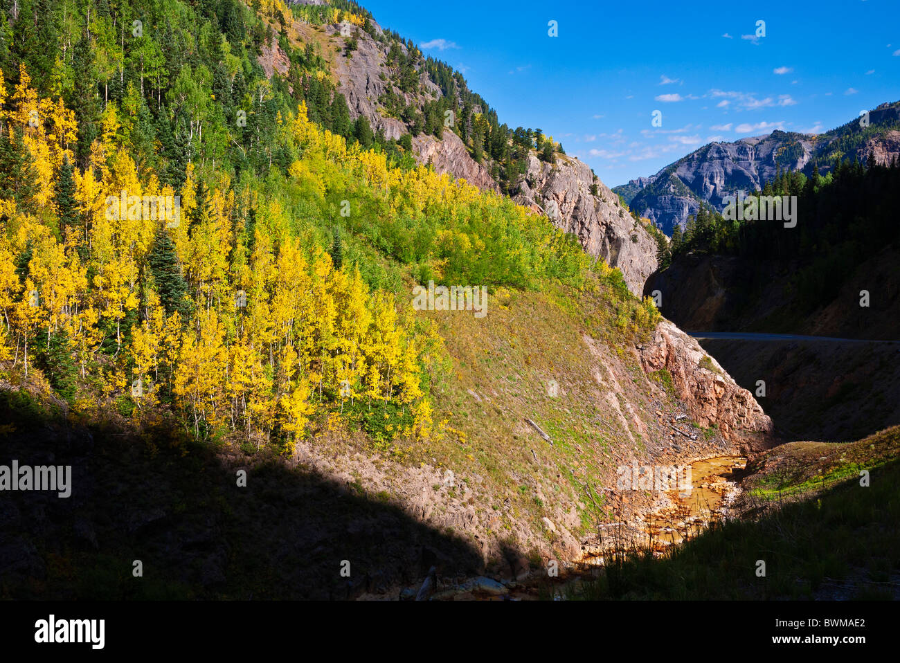 La couleur de l'automne sur le San Juan Skyway (route 550), Uncompahgre National Forest, Colorado Banque D'Images