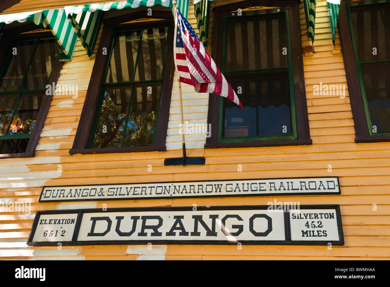 Durango & Silverton Narrow Gauge Railroad depot, Durango, Colorado Banque D'Images