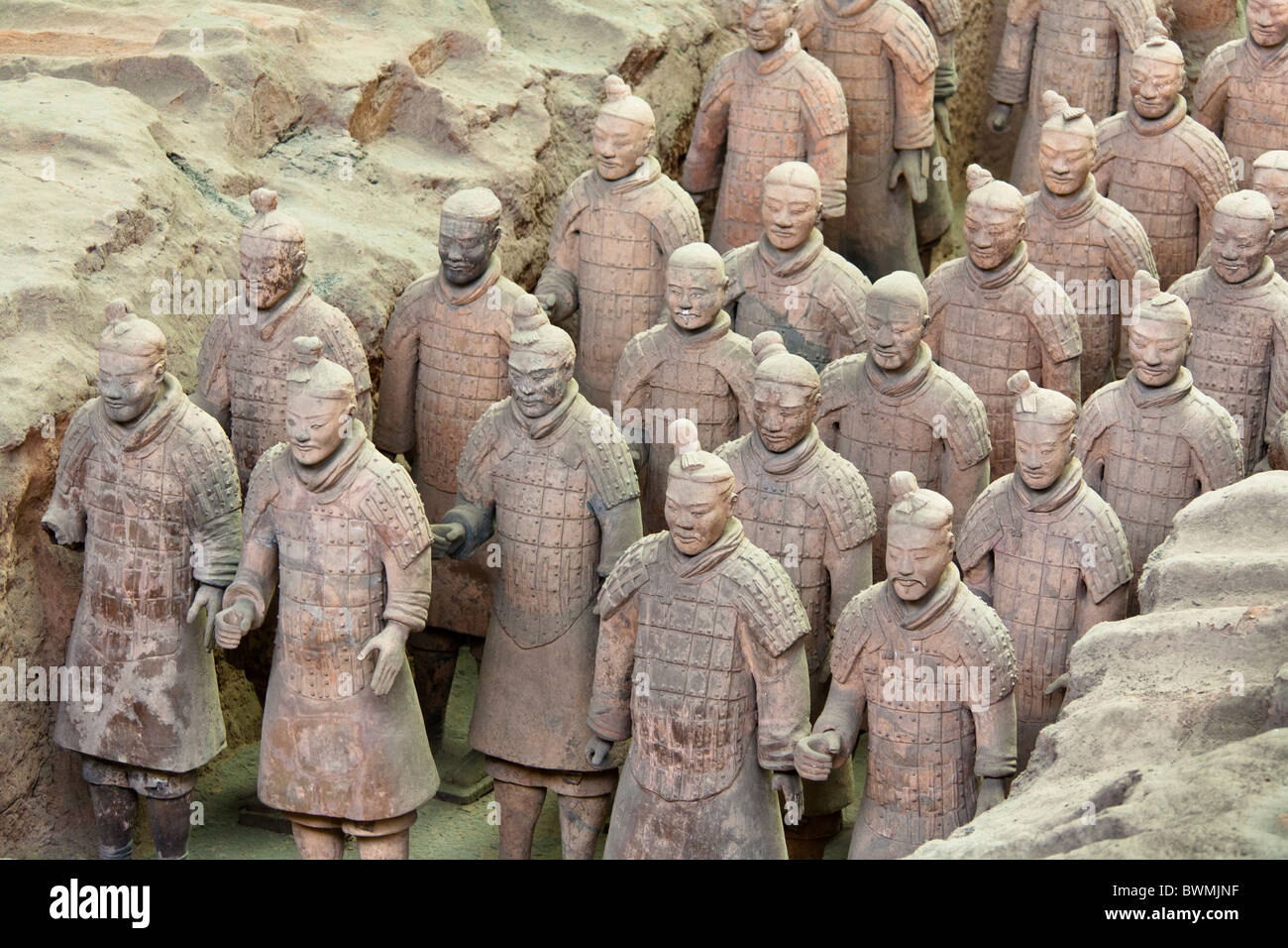 L'Armée de terre cuite, Xi'an, province du Shaanxi, Chine Banque D'Images