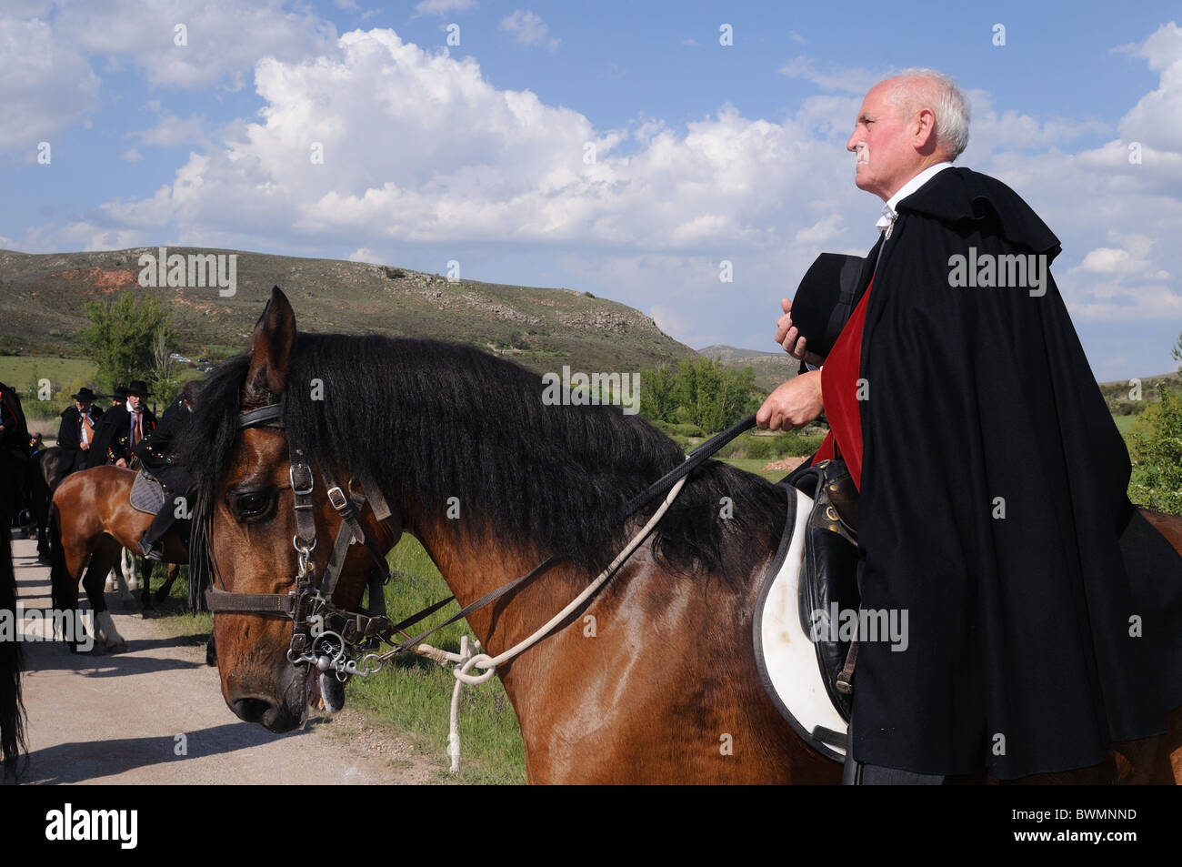 La Caballada fête ' ' Frères à cheval en ATIENZA Guadalajara Espagne Castille la Manche Banque D'Images