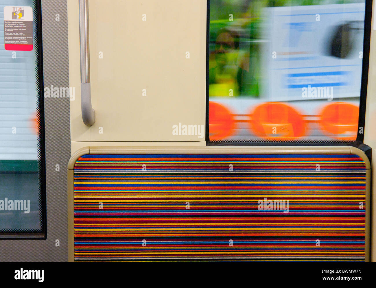Siège de métro et de transport intérieur comme une station de train part Banque D'Images