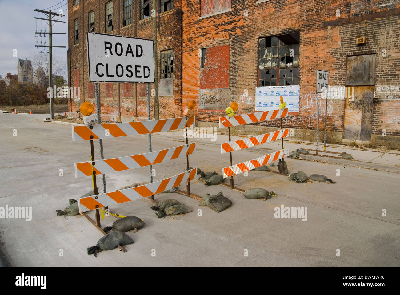 Route fermée Banque D'Images