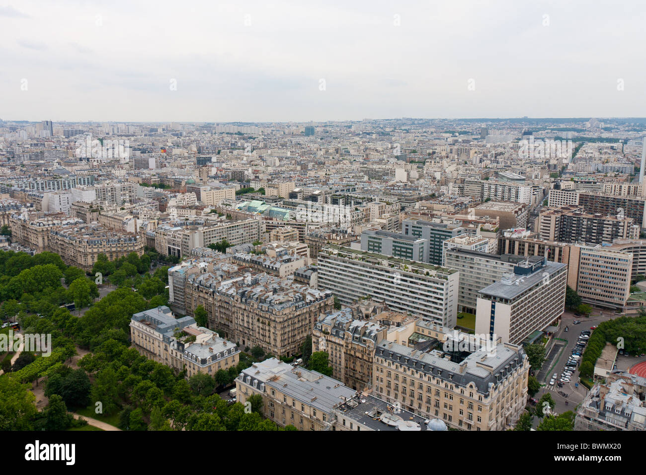 Paris vu de la Tour Eiffel (tour) à South Banque D'Images