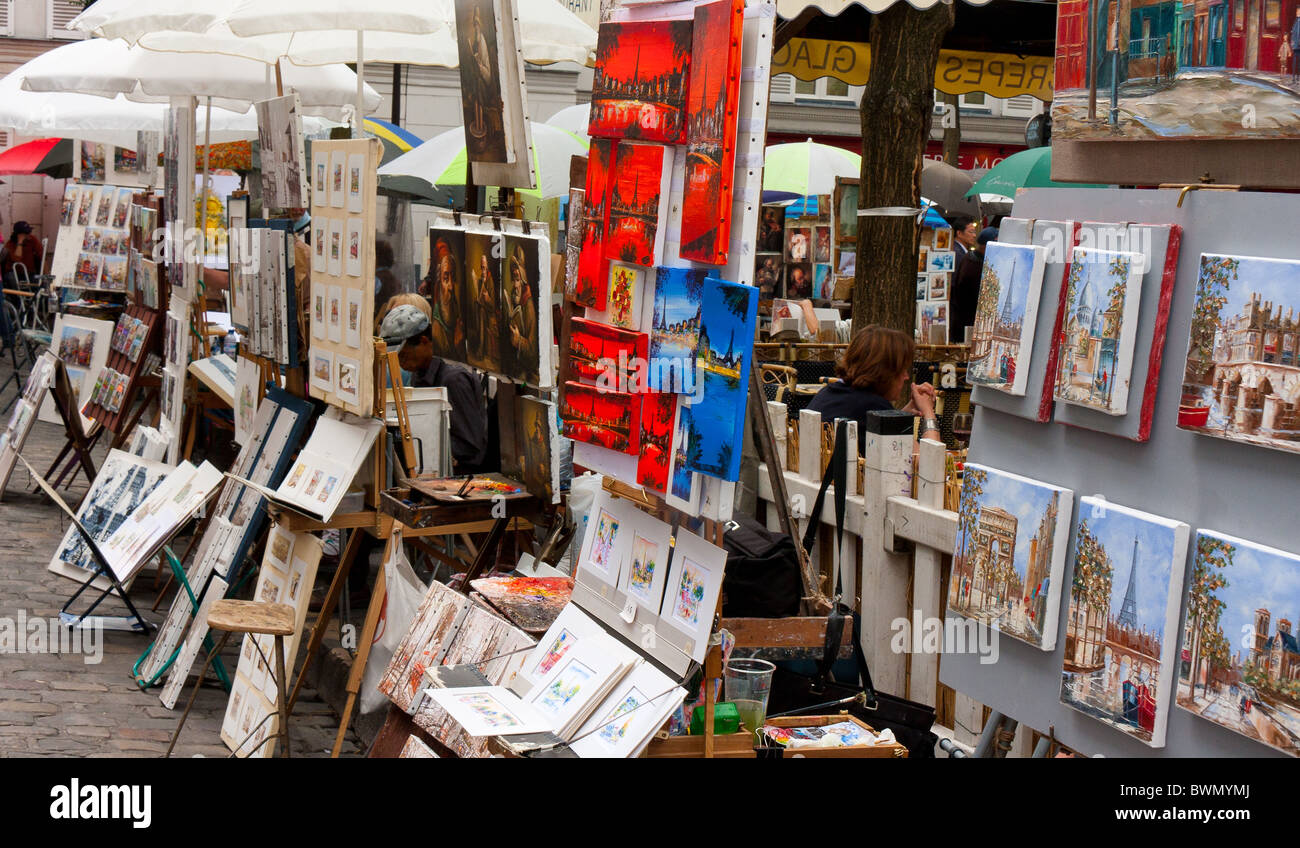 Street Art à Montmartre, Paris Banque D'Images
