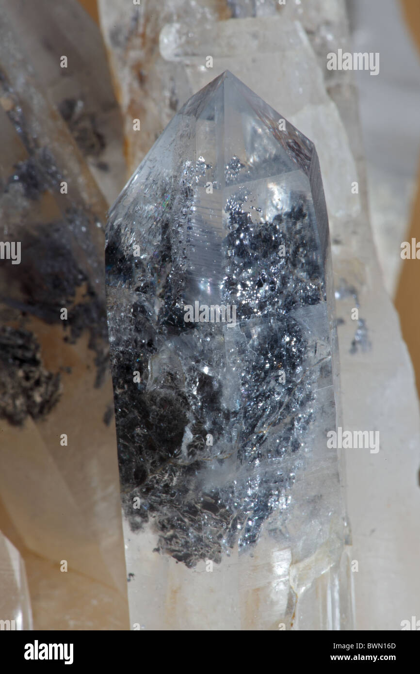 Quartz avec inclusions de galène - Arkansas - rare Banque D'Images