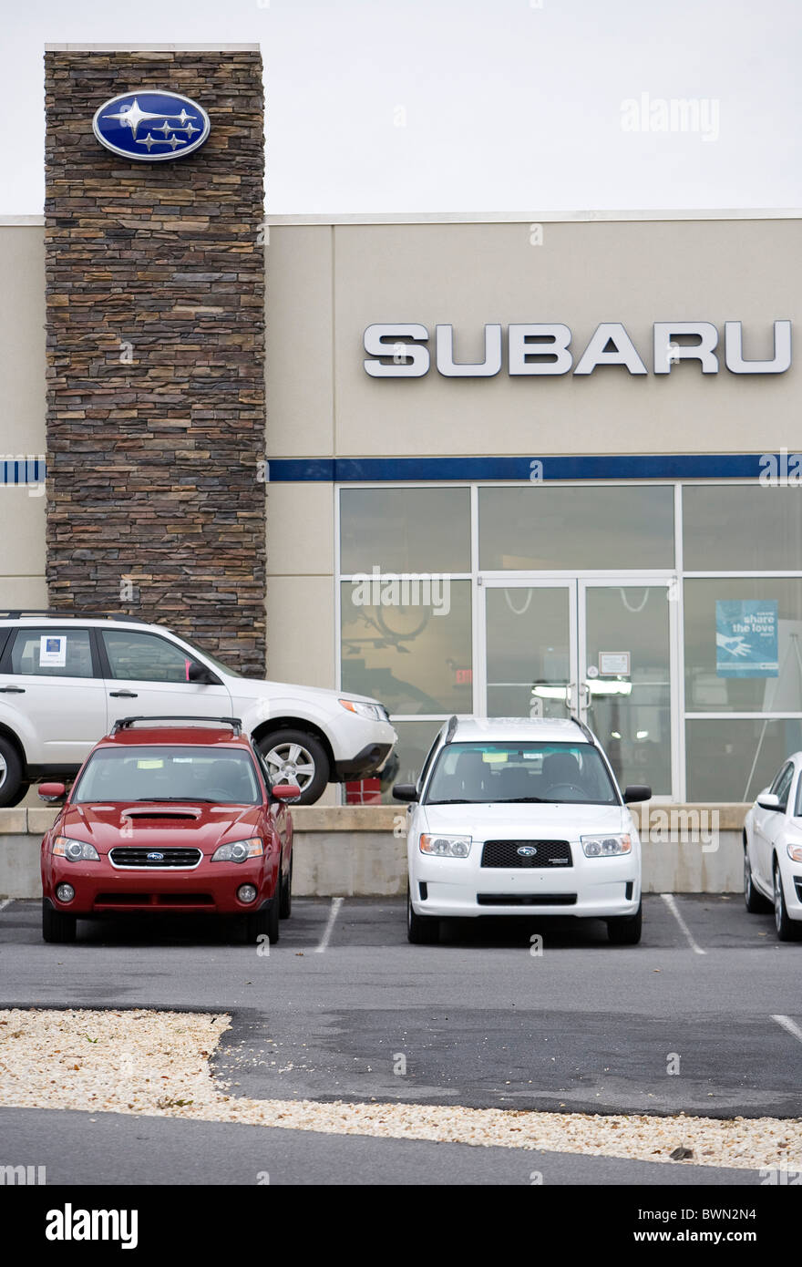 Un concessionnaire Subaru. Banque D'Images