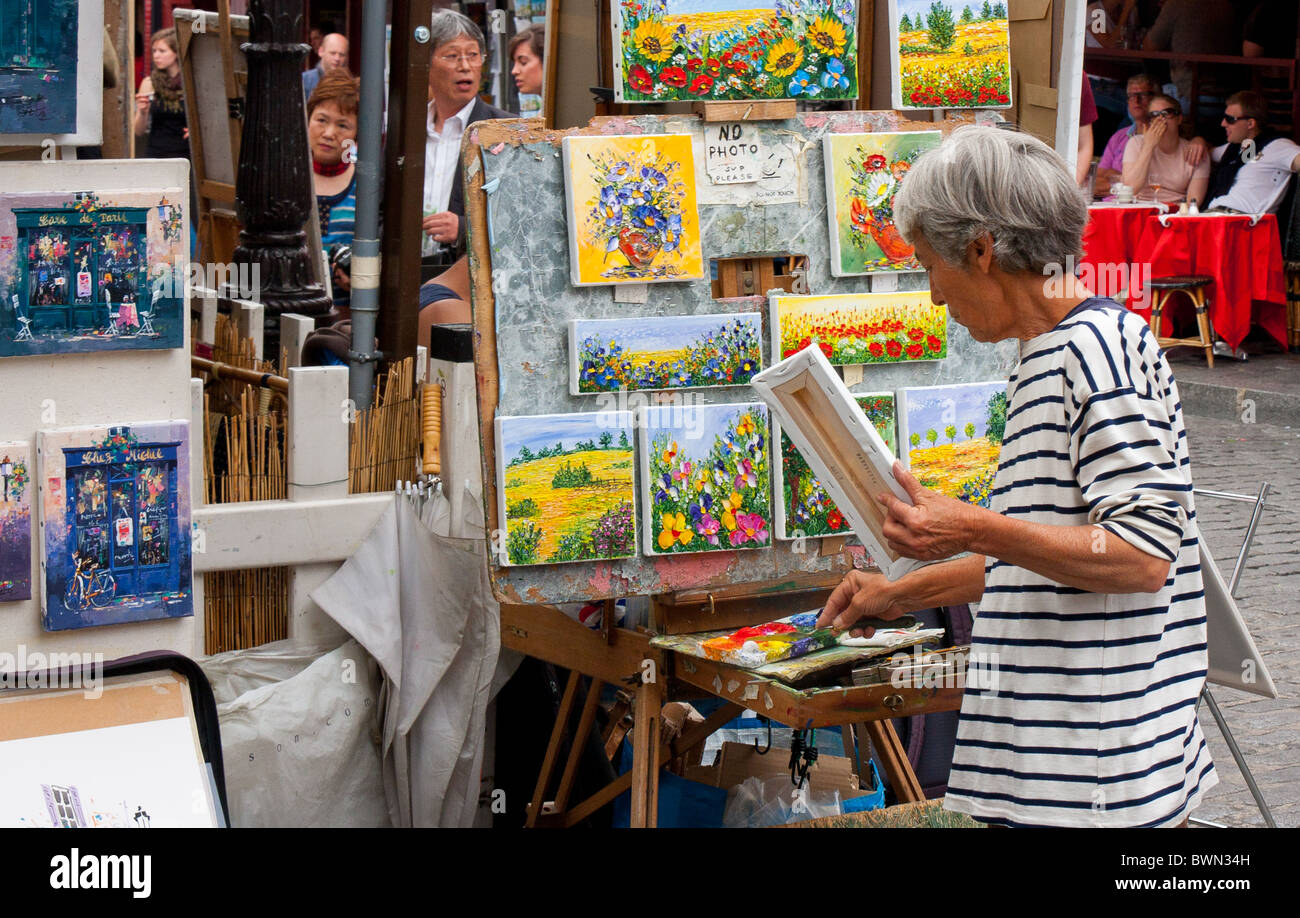 Street Art à Montmartre, Paris Banque D'Images