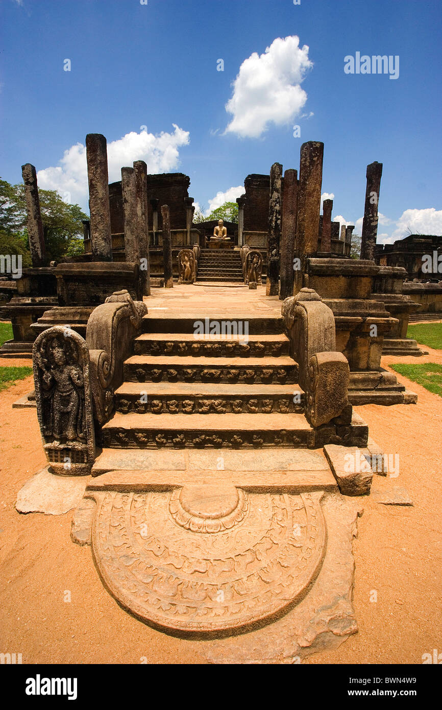 Sri Lanka Asie Polonnaruwa Ville villes anciennes site du patrimoine mondial de l'impasse le bouddhisme bouddha temple Vatadage Banque D'Images