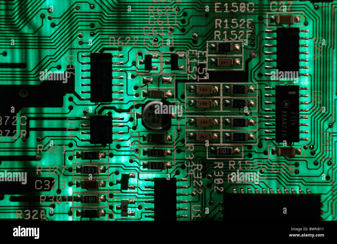Circuit intégré à partir d'un ordinateur. Banque D'Images