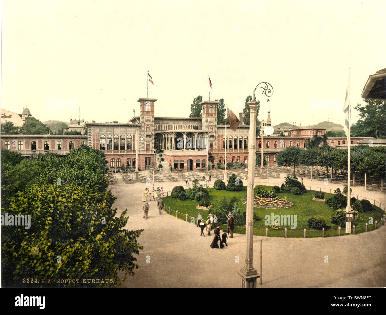 Sopot Zoppot Kurhaus la Prusse de l'anciennement Allemagne Europe Pologne 1900 Photochrom à propos historique histoire h Banque D'Images