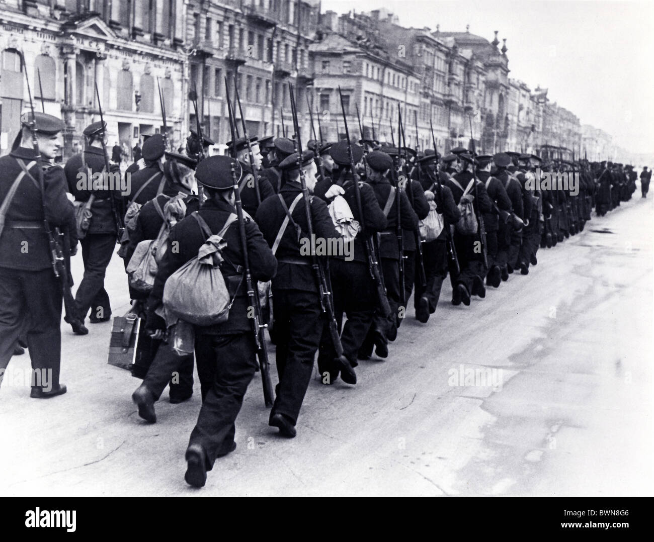 Leningrad 1942 soldats marines histoire URSS Russie historique historique de l'Union soviétique, la ville de Saint-Pétersbourg S Banque D'Images