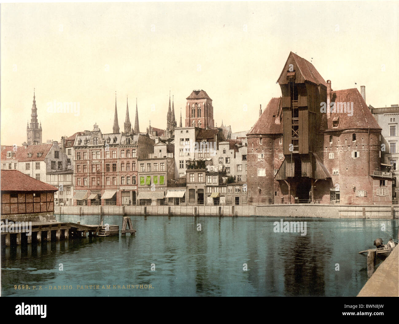 Krantor Danzig la Prusse occidentale anciennement Allemagne Europe Empire allemand Pologne Photochrom vers 1900 histoire histo Banque D'Images