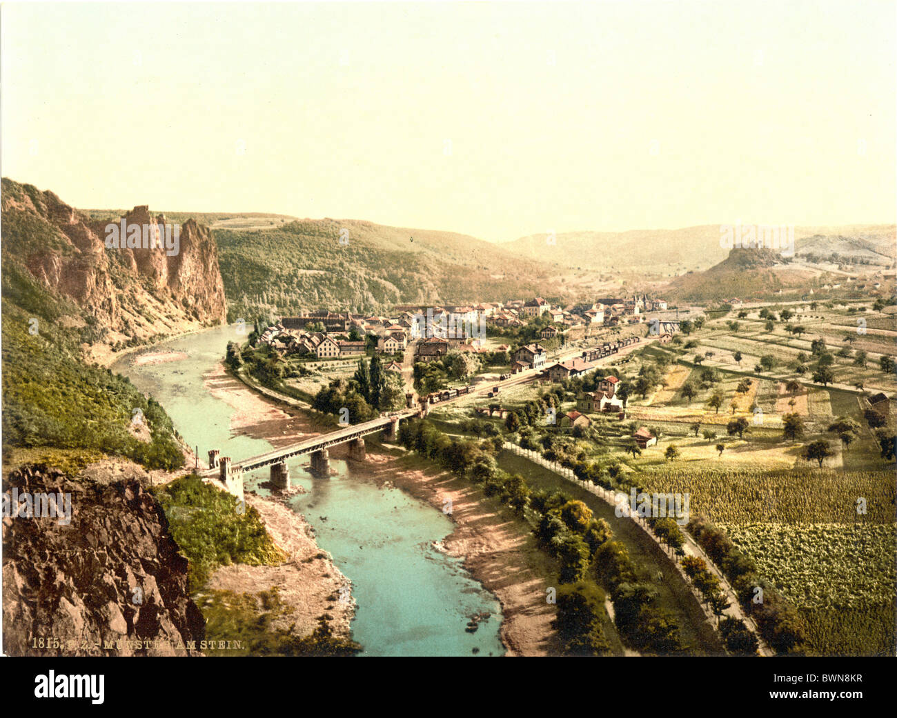 Bad Münster am Stein-Ebernburg Allemagne Europe Nahethal Prusse rhénane vers 1900 Photochrom historica histoire Banque D'Images