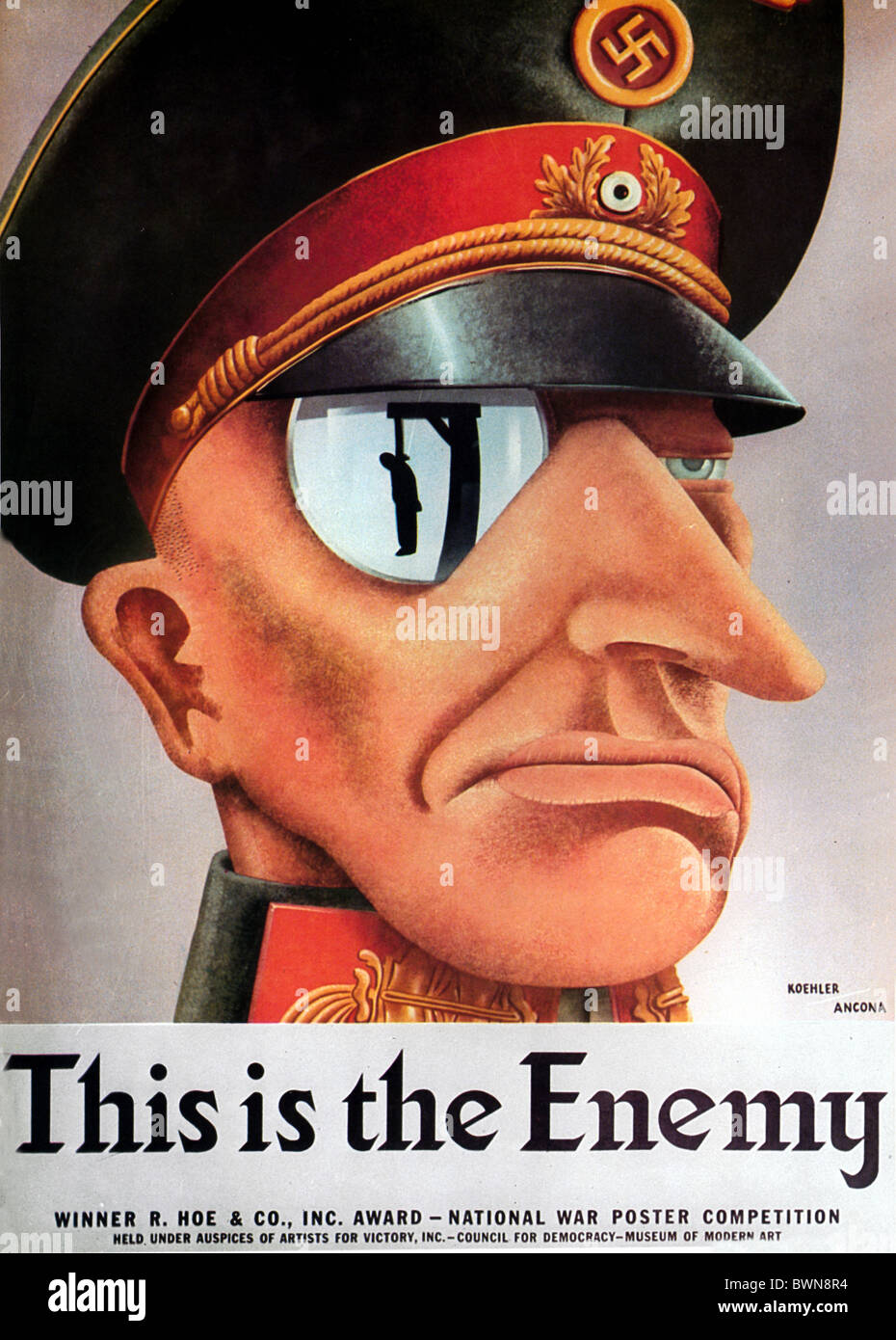 Affiche de 1942 US WW2 Histoire Historique Historique Seconde Guerre mondiale, la Wehrmacht allemande nazie propagande ennemie Germ Banque D'Images