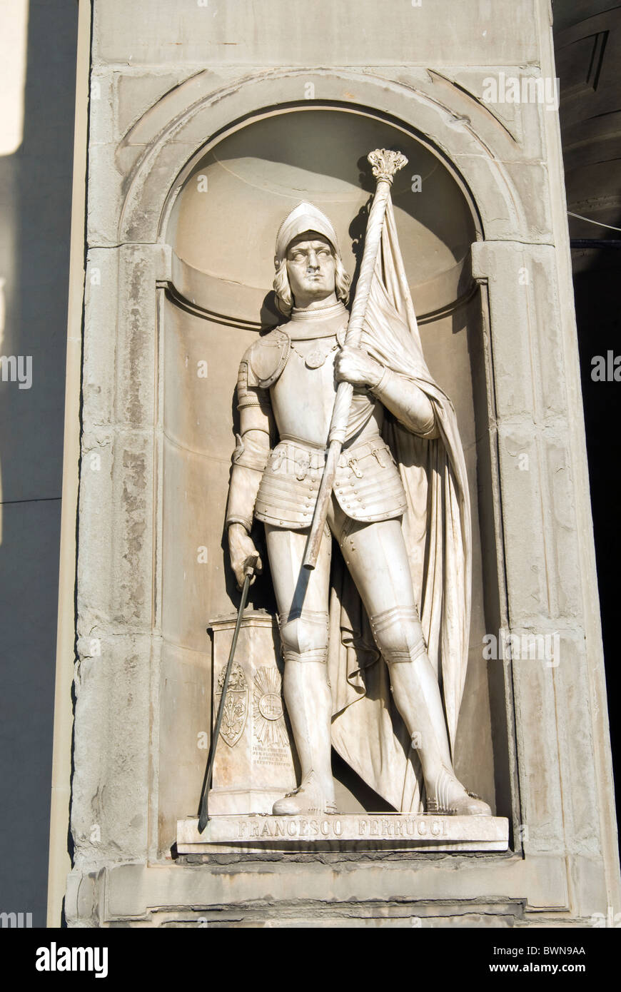 Statue de Fancesco Ferrucci, Uffizi, Florence (Firenze), UNESCO World Heritage Site, Toscane, Italie, Europe Banque D'Images