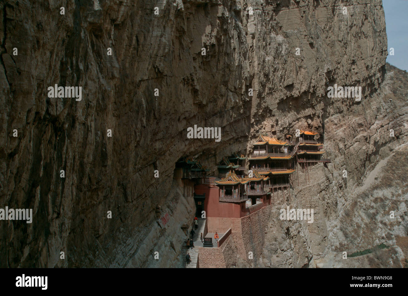 Asie Chine Monastère Xuankong suspendu si la montagne sacrée dans la province du Shanxi Heng Shan Le Mont Heng culture histor Banque D'Images