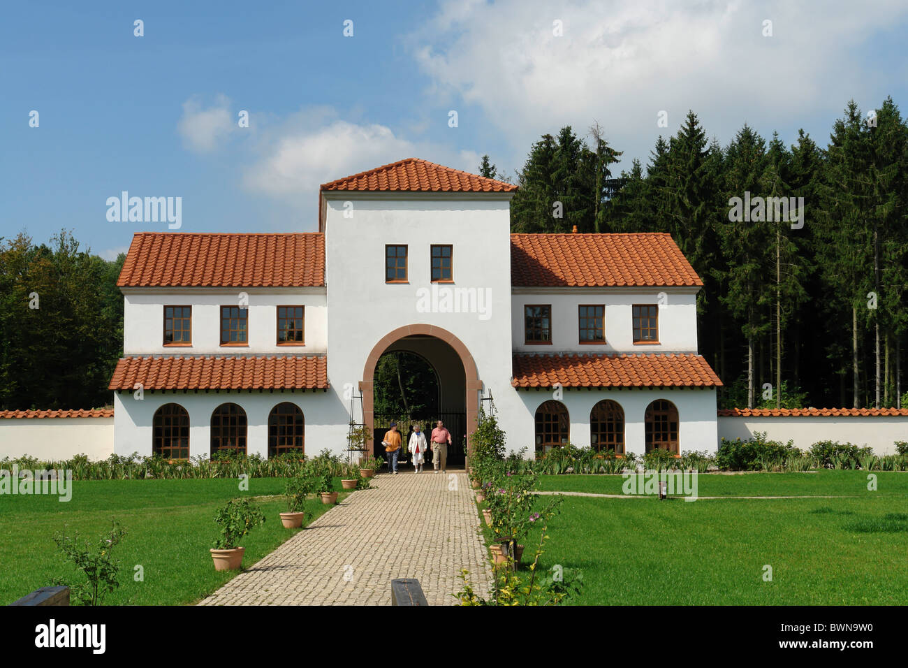 Europe Allemagne Sarre Perl-Borg Villa Romaine Borg bâtiment d'accès des bâtiments de l'architecture open air museum p Banque D'Images